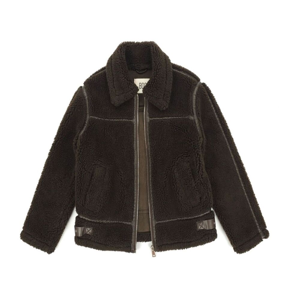 URBAN OUTFITTERS BDG Taylor Piled Fleece Aviator Jacket Chocolate Indie Boho Y2k